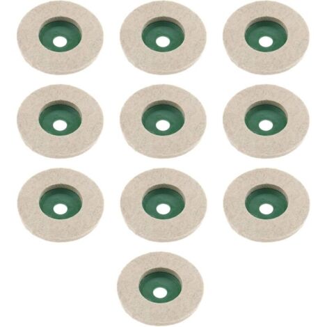 Lot de 10 disques de polissage en feutre de laine pour meuleuse d'angle en céramique, marbre, bois, 97 mm