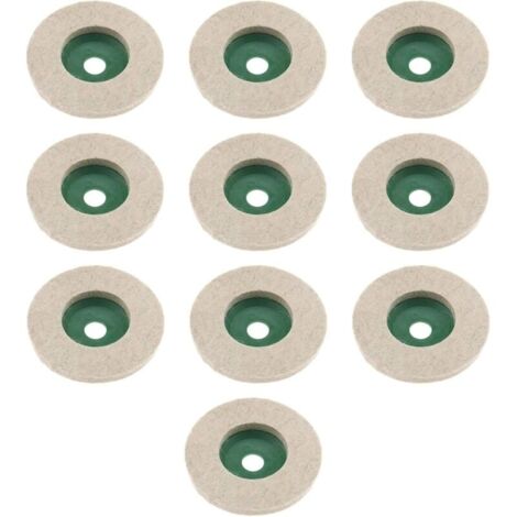 Lot de 10 disques de polissage en feutre de laine pour meuleuse d'angle en céramique, marbre, bois, 97 mm-LIAIKI