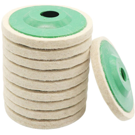 Lot de 10 disques de polissage ronds en feutre de laine de 10 cm (4 pouces) pour meuleuse d'angle de 100 mm