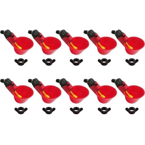 Lot de 10 distributeurs d'eau automatiques pour poules - Élevage de volaille - Bac d'élevage pour canards A400