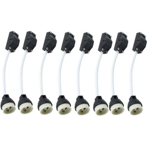 Lot de 10 douilles en céramique GU10 avec connecteur de câble 2 A 250 V GU10 douille adaptateur de base avec câble isolé pour lampe LED GU10 CFLS ampoule halogène encastré Downlight