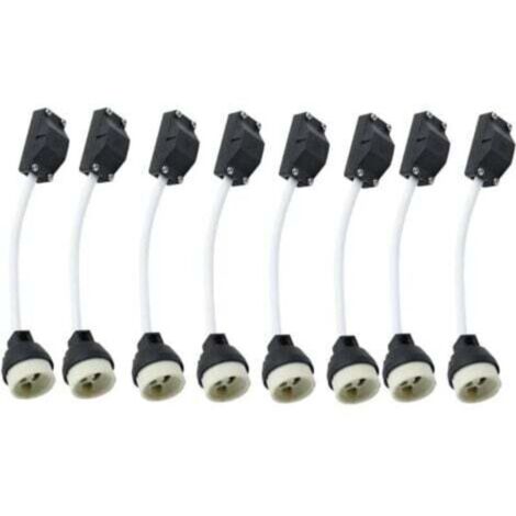 Lot de 10 douilles en céramique GU10 avec connecteur de câble 2 A 250 V GU10 douille adaptateur de base avec câble isolé pour lampe LED GU10 CFLS ampoule halogène encastré Downlight