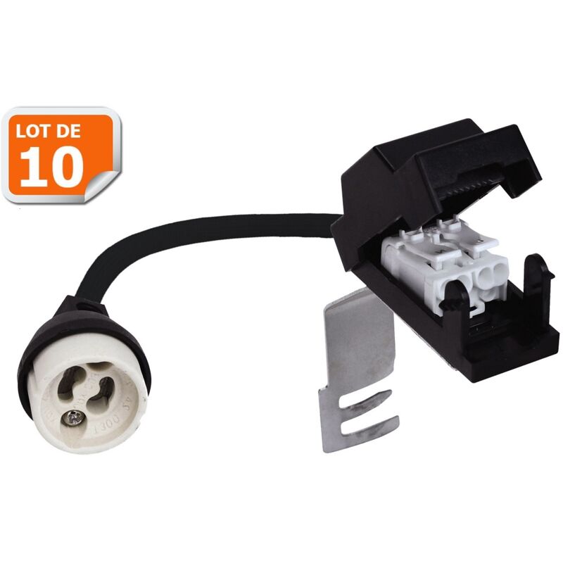 Lampesecoenergie - Lot de 10 Douilles GU10 avec avec connecteur rapide sans outil