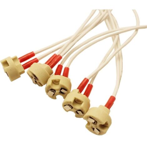 Lot de 10 Douilles MR16 avec Socle en Céramique,G4, GU5.3, G6.35, GY6.35, GX5.3,GZ4,MR11 Base de Bi-Pin avec câble,Idéal pour ampoules LED et halogènes. (5)