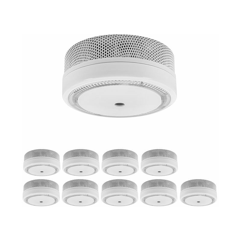 Evacuate - Lot de 10 détecteurs de fumée nf autonomie 10 ans