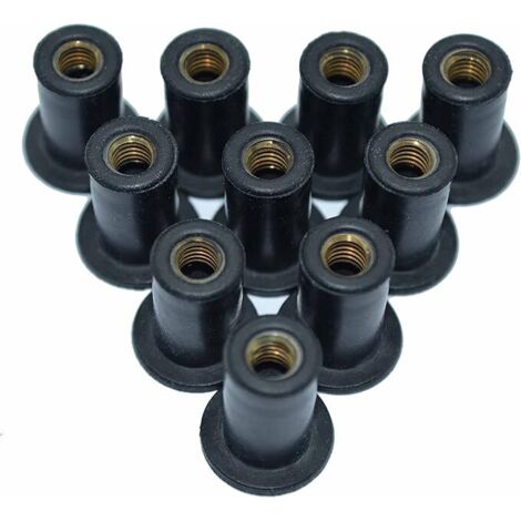 Lot de 10 écrous borgnes caoutchouc M5 laiton, fixation pare-brise moto étanche