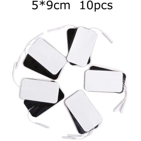 Lot de 10 électrodes de massage amincissantes 5x5cm pour appareil de physiothérapie, acupuncture et stimulation nerveuse et musculaire (EMS) - Patch de soins de santé 03707-AquaForge
