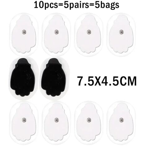 Lot de 10 électrodes TENS réutilisables en gel avec prise de 3,5 mm pour appareil de massage électrique, acupuncture, stimulation nerveuse et musculaire par impulsions EMS 05906-AquaForge