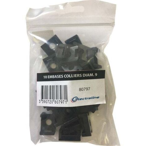 Lot de 10 embases, L. 9 mm