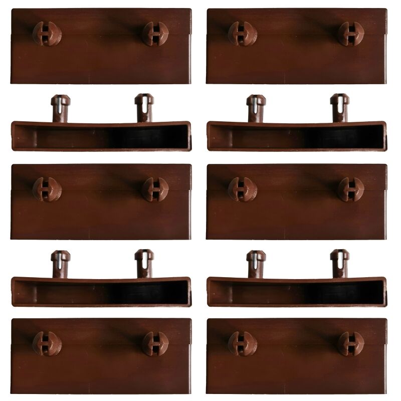 Lot de 10 embouts de Latte 60mm marron Attaches plastique Renforcé Sommier lit canapé clic clac bz Fixation Accroche support capuchon SCM Créations