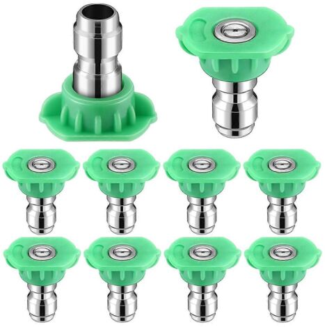 Lot de 10 embouts de buse de nettoyeur haute pression 1/4 pouce avec raccord rapide