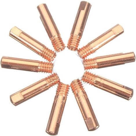 Lot de 10 embouts de contact de soudure en cuivre de 1,2 mm pour torche MIG 15AK, conductivité électrique haute performance, résistant à l'usure