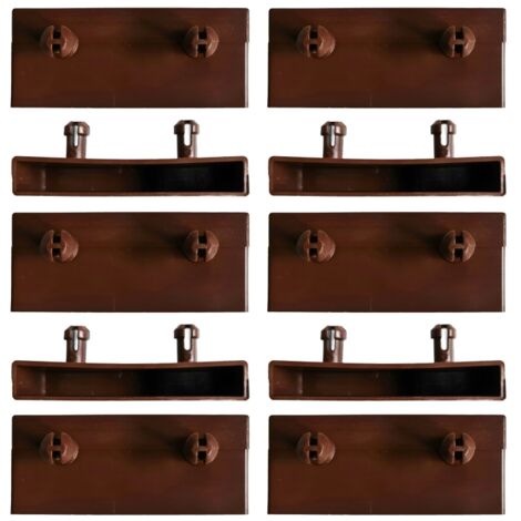 Lot de 10 embouts de Latte 60mm marron  Attaches plastique Renforcé Sommier lit canapé clic clac bz  Fixation Accroche support capuchon SCM Créations