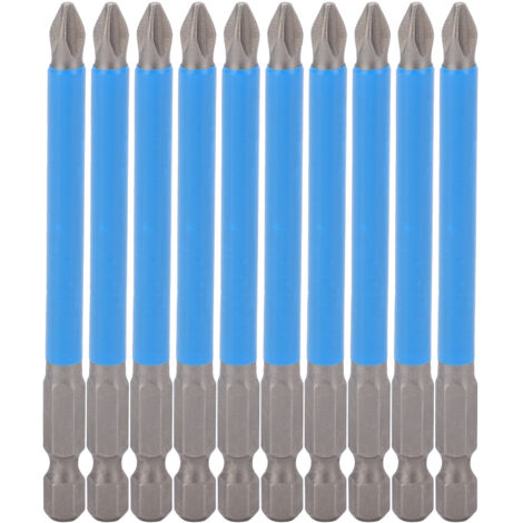 Lot de 10 embouts de tournevis magnétiques Phillips PH2 de 90 mm pour perceuse électrique-AquaForge