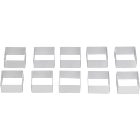 Lot de 10 emporte-pièces en acier inoxydable robuste et pour la pâtisserie (carré)