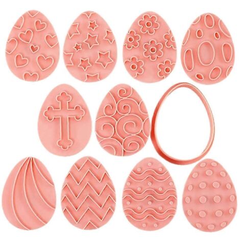 Lot de 10 Emporte-Pièces Pâtisserie Série Pâques, Découpe Biscuits Amovibles
