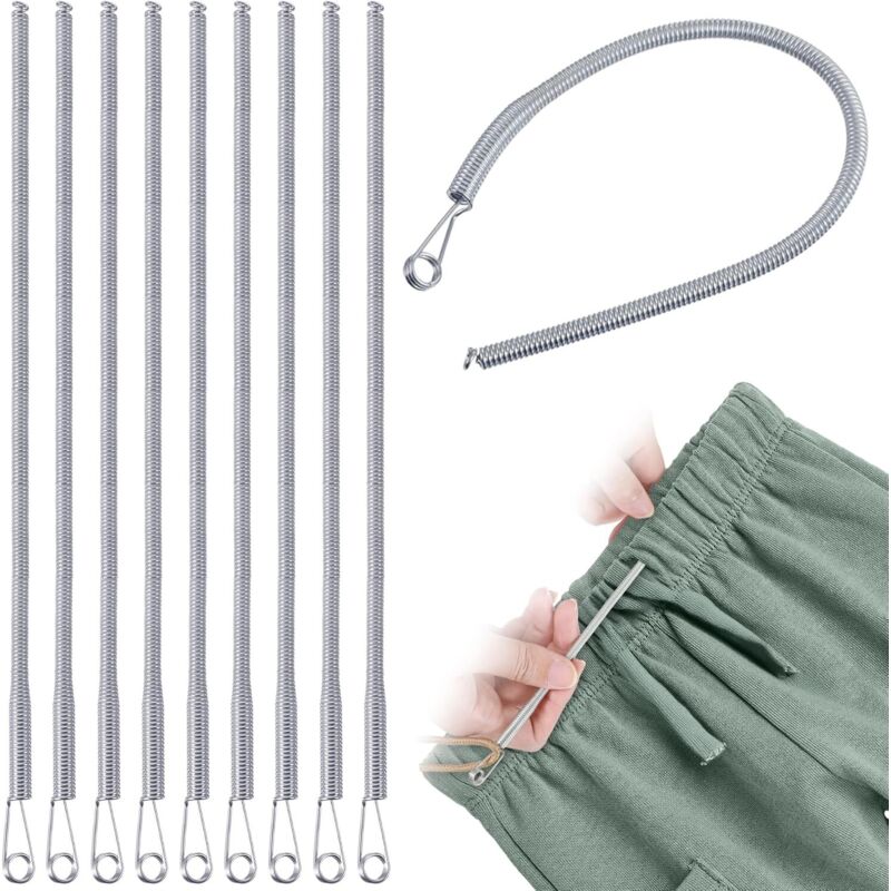 Lot de 10 enfile-aiguilles flexibles et élastiques pour couture à la main, extracteur de cordon élastique en métal, outil de filetage de rechange