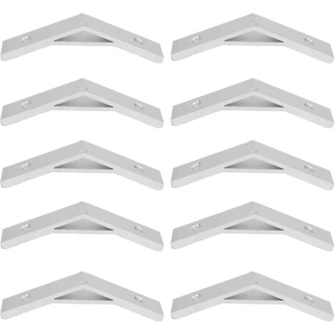 Lot de 10 équerres d'angle en aluminium 135° – Traitement oxydation argentée – Résistance élevée pour assemblage structures aluminium