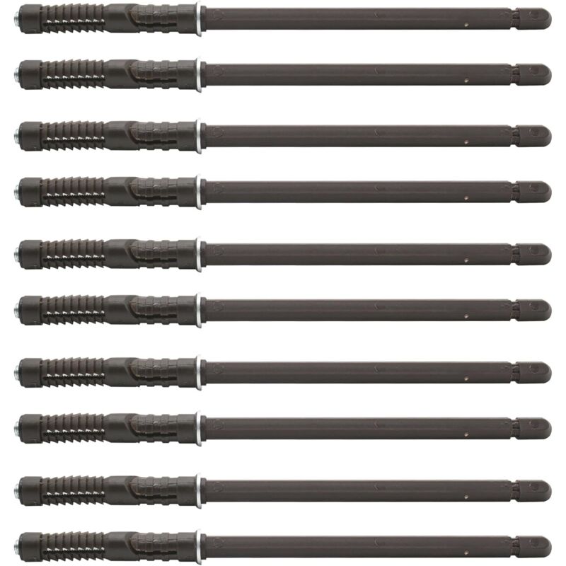 Lot de 10 équerres d'étagère invisibles, acier, Ø10x145 mm, fixation murale Lot de 10 équerres d'étagère invisibles, acier, Ø10x145 mm, fixation murale