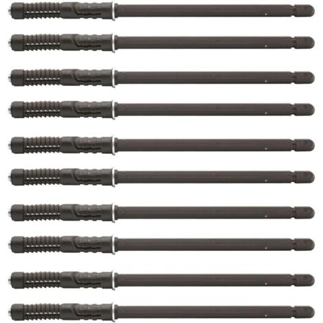 Lot de 10 équerres d'étagère invisibles, acier, Ø10x145 mm, fixation murale