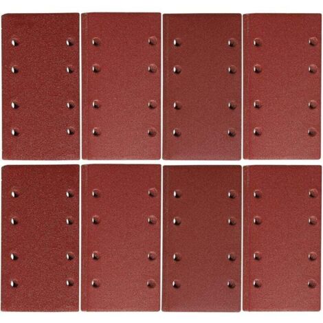 Lot de 10 Feuilles Abrasives Auto-Agrippantes 93x185mm 8 Trous 1000 Grains pour Polissage et Rouille