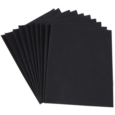 Lot de 10 feuilles de papier de verre abrasif imperméable pour polissage à sec/humide (800)