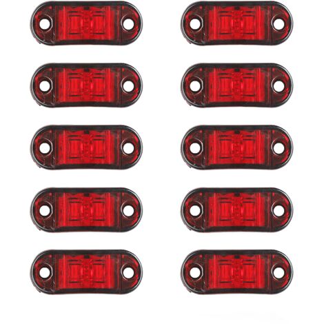 Lot de 10 Feux de Position LED 12V-24V pour Camion et Remorque Feux Latéraux de Signalisation Feux de Gabarit Étanches
