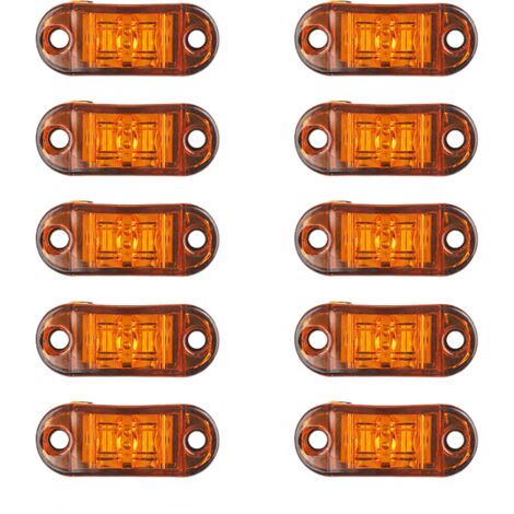 Lot de 10 Feux de Position LED 12V-24V pour Camion et Remorque Feux Latéraux de Signalisation Feux de Gabarit Étanches