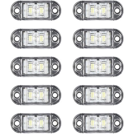 Lot de 10 Feux de Position LED 12V-24V pour Camion et Remorque Feux Latéraux de Signalisation Feux de Gabarit Étanches