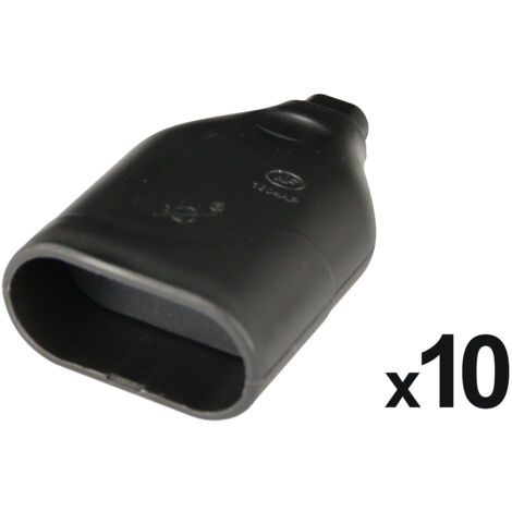 Lot de 10 fiches femelles 2P 6A Noir