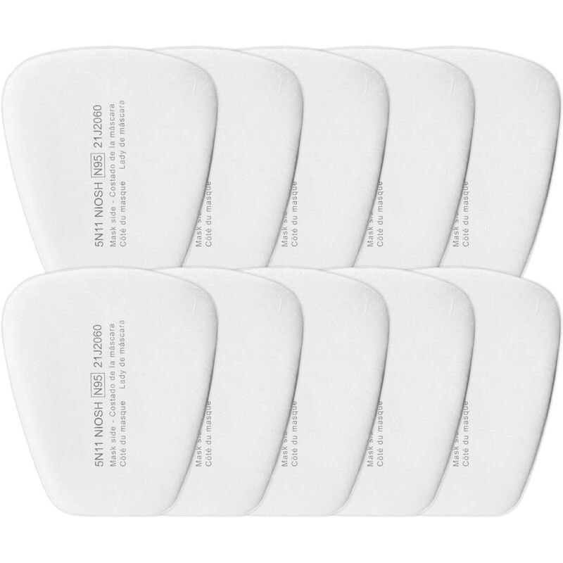 Lot de 10 filtres à particules 5N11 en coton remplaçables pour masque anti-poussière 6000, 6200, 6800, 7501, 7502, FF402