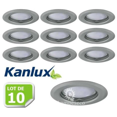 Lot de 10 Fixation de spot encastrable chrome matt D83mm marque Kanlux ref 26793