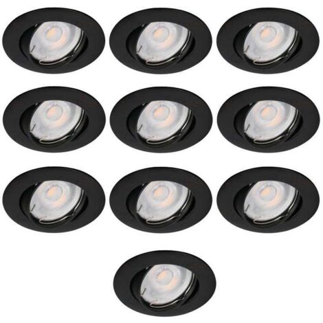 Lot de 10 Fixation Spot Encastrable  Kanlux VIDI  Aluminium Orientable Noir Mat
