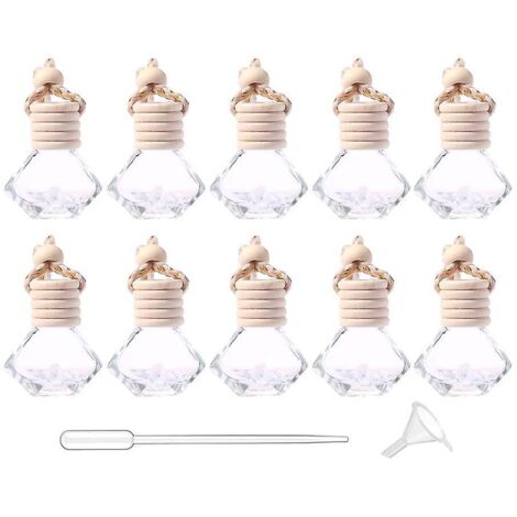 Lot de 10 flacons de parfum désodorisants pour voiture, diffuseurs d'huiles essentielles à suspendre pour l'aromathérapie.