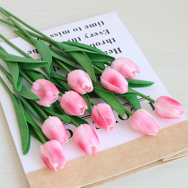 Aiducho - Lot De 10 Fleur Artificielle Tulipe Fausse Fleur Matériel De Latex Vrai Toucher De Mariage Chambre La Famille Hôtel Fête Intérieur Salle