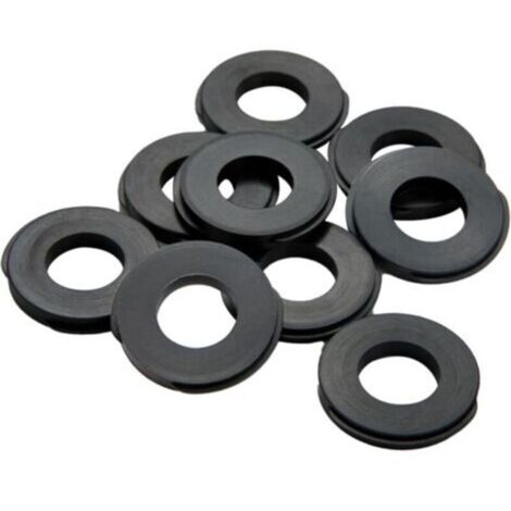 Lot de 10 flexibles de douche - Joint plat - 2 mm - Pour tuyau de douche 1/2" - Fin Étanchéité Entretoise Joint Anneau pour Robinet Tuyau Eau Tuyau Fixation Boulon - Noir