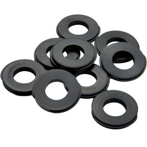 Lot de 10 flexibles de douche - Joint plat - 2 mm - Pour tuyau de douche 1/2" - Fin Étanchéité Entretoise Joint Anneau pour Robinet Tuyau Eau Tuyau Fixation Boulon - Noir