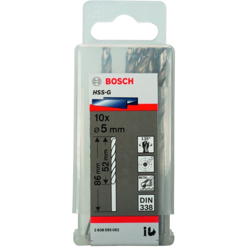 Bosch - Mèche à métaux hss-g din 338 5 x 52 x 86 mm 2608595062