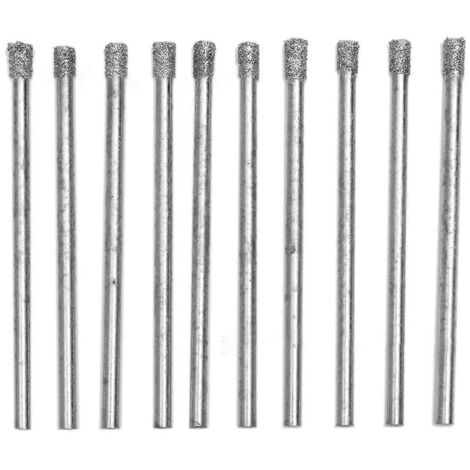 Lot de 10 forets diamantés de 3 mm (1/8 pouce) pour le perçage de la maçonnerie