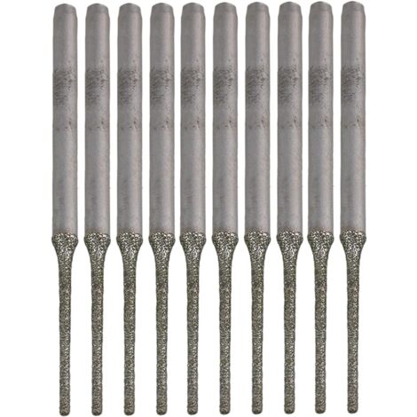 Lot de 10 forets prolongés à pointe argentée en diamant, par , pour percer des trous sur des minéraux, perles, agates, bijoux, argent,