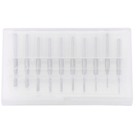 Lot de 10 fraises rotatives de 0,8 mm à 3,17 mm pour la gravure sur circuits imprimés et CNC (queue de 3,17 mm).