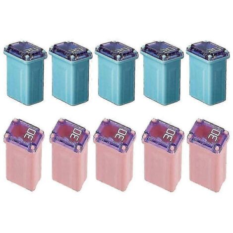 Lot de 10 fusibles miniatures 20 A/30 A, type FMM Mcase, fusibles Maxi FMM (« à fusion lente »).