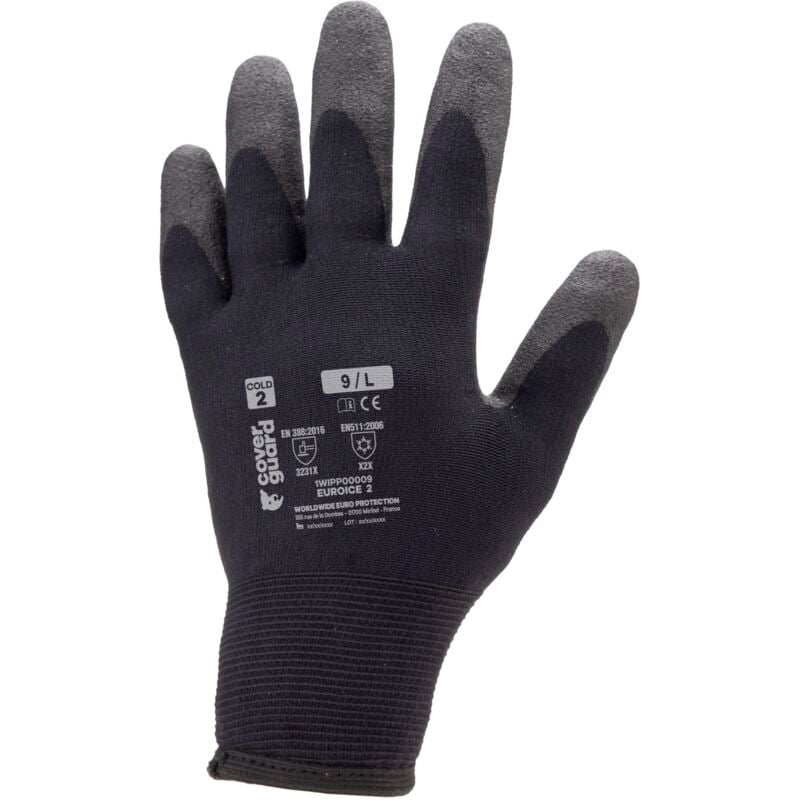 Lot de 10 - Gants Tricot sans couture euro - ice 2 - Noir Taille 11
