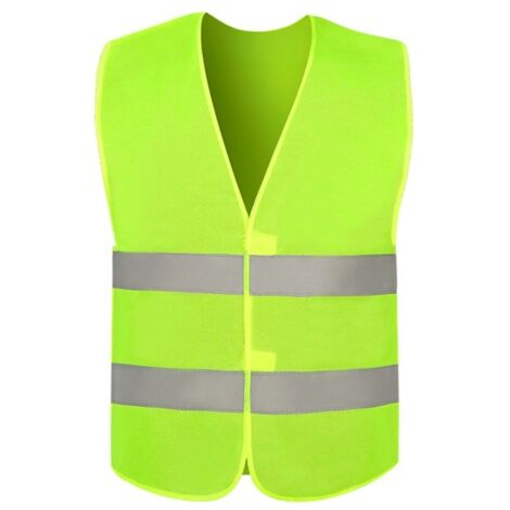 Lot de 10 gilets de sécurité réfléchissants jaune fluo haute visibilité pour cyclistes, conducteurs, coureurs, éboueurs, etc. 56 cm x 68 cm