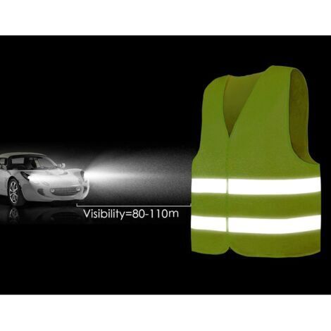 Lot de 10 gilets de sécurité réfléchissants jaune fluo, très visibles, adaptés aux cyclistes, conducteurs, coureurs, éboueurs, etc., taille 56x68 cm.