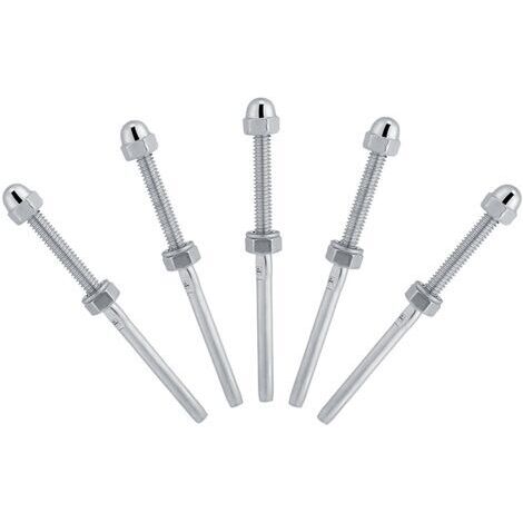 Lot de 10 goujons de tendeur fileté en acier inoxydable pour système de garde-corps de cble de 1/8"