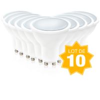 LOT DE 10 GU10 5.5W 400Lm 4000K BA100°