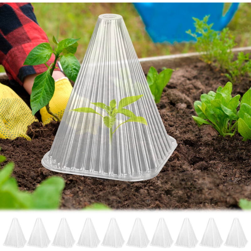 Lot de 10 housses de protection pour légumes, bloc d'escargots, circulaire, épaisses, commerciales, pour graines, belle protection agricole, verte,