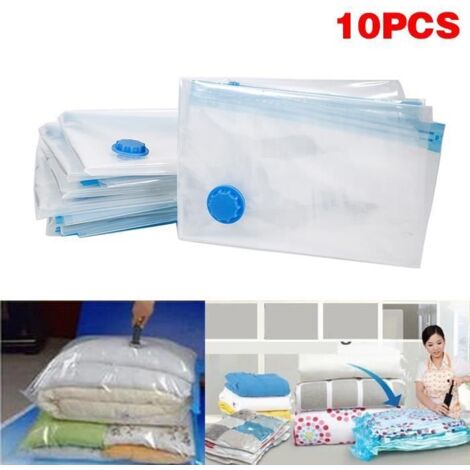 Lot de 10 Housses de rangement sous vide pour la literie et les vêtements - 60 x 80 cm