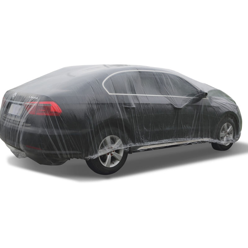 Lot de 10 housses de voiture en plastique transparent jetables Mophorn 6,7 x 3,6 m, universelles. Housse complète étanche à la poussière pour